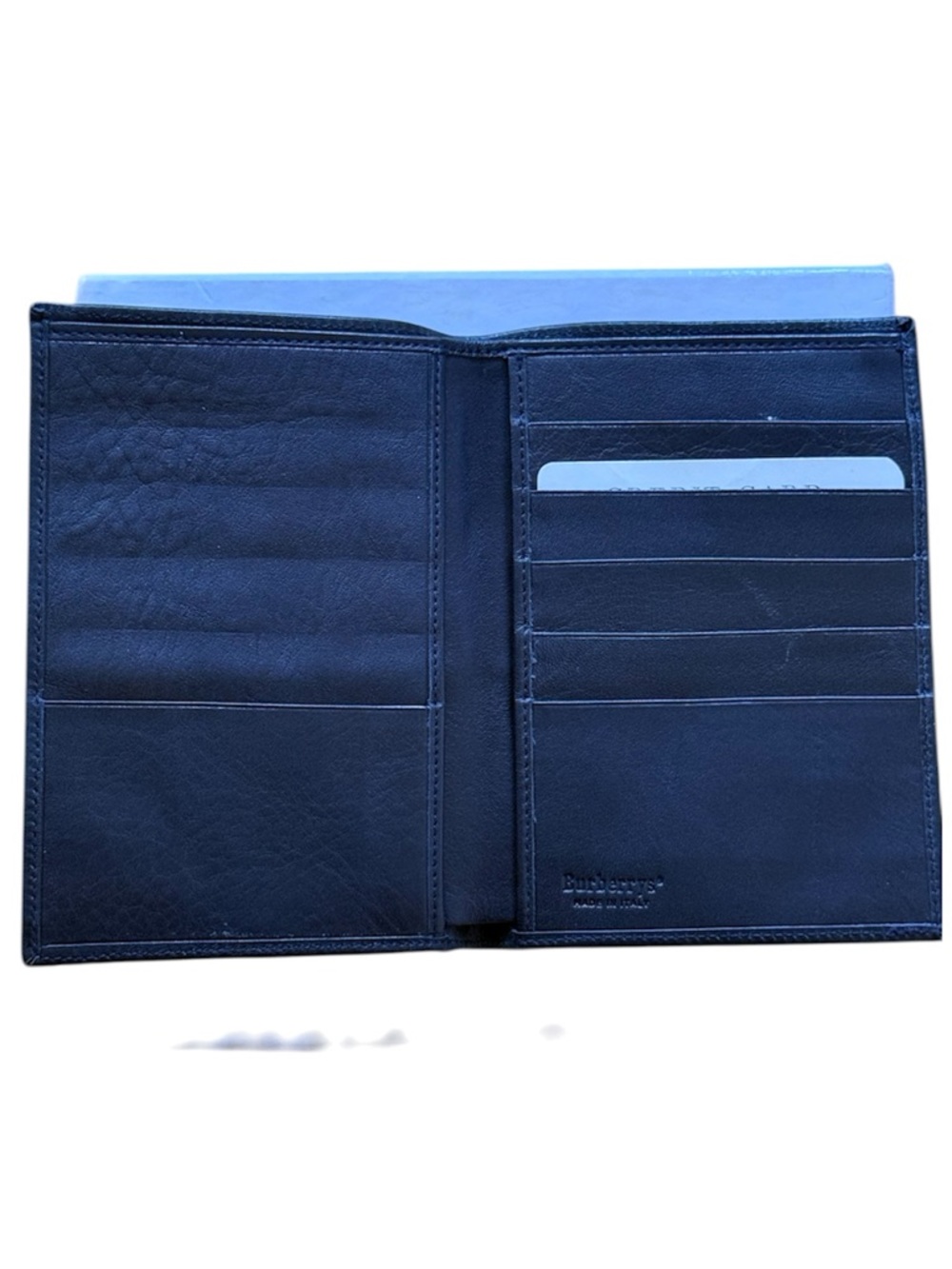 Burberry Blue Plaid Leather-Trim Wallet - Picture 5 of 7